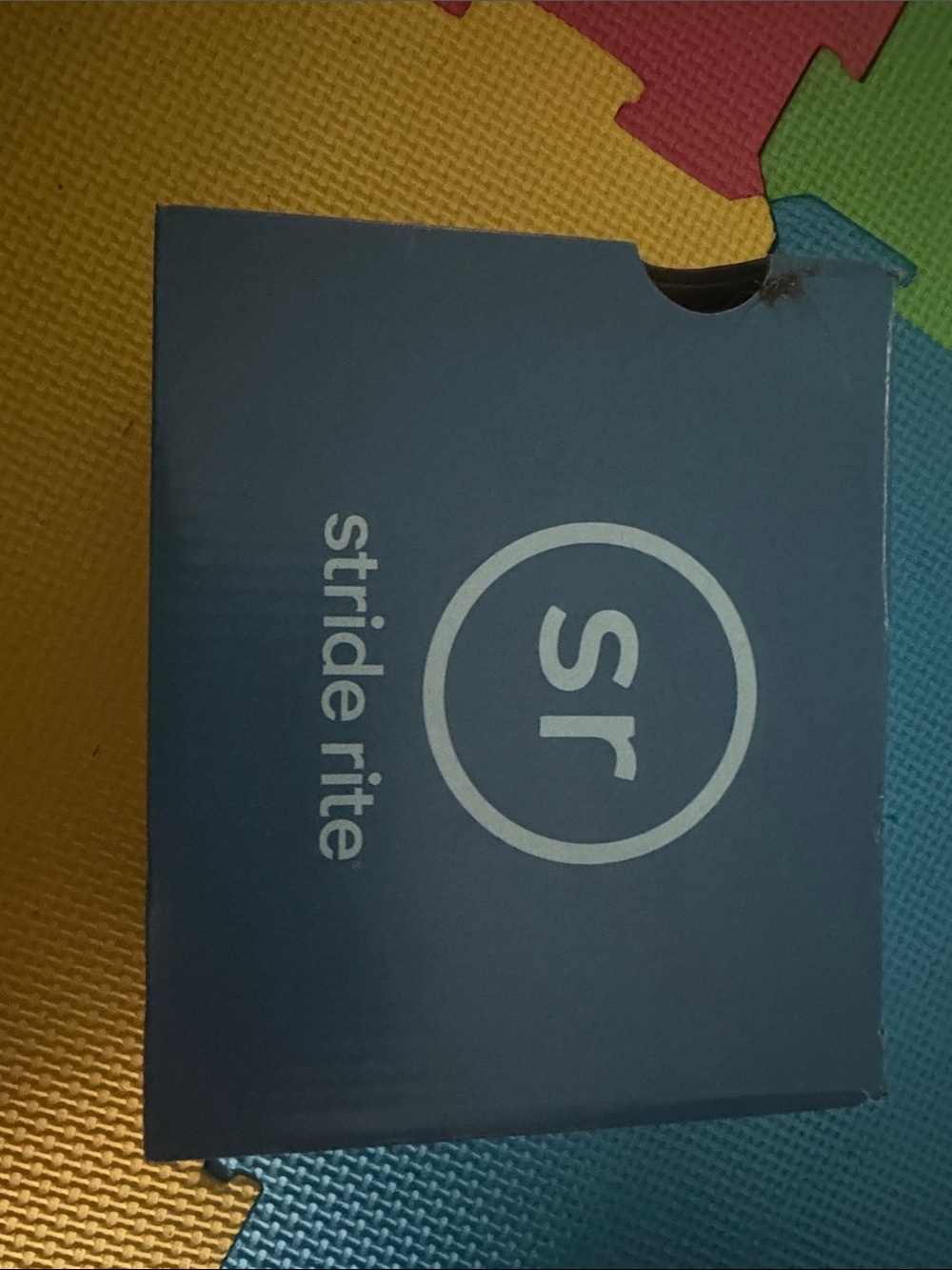 Stride Rite Navy Blue Shoe Box with 'sr' Circle Logo